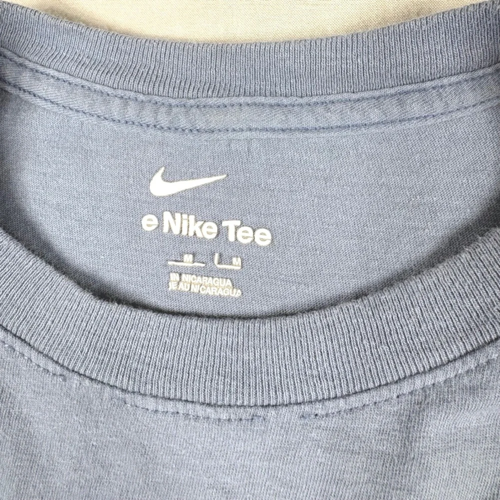 Nike Just Do It Graphic Tee Shirt Blue Grey Short Sleeve Swoosh Logo  Medium